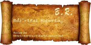 Bártfai Roberta névjegykártya
